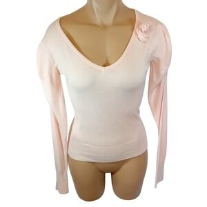 Y2K Costa Blanca Rosette Flower Long Sleeve Pastel Top Coquette Balletcore READ